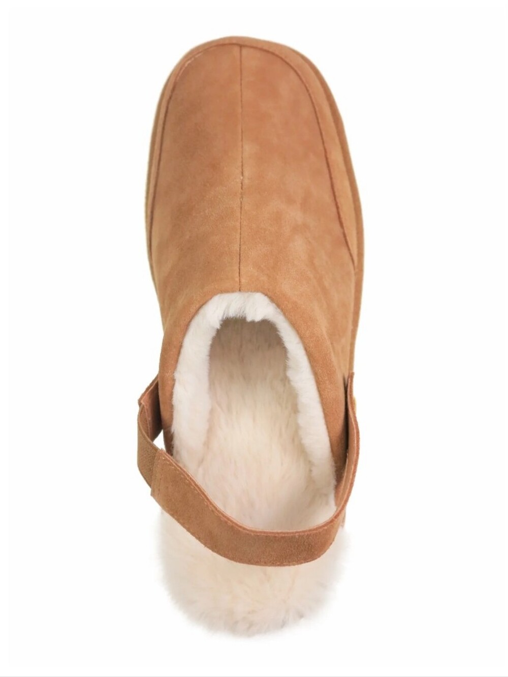 Joyspun Platform Slingback Women's Clogs Faux Fur Suede Slides Mule Size 8 - Picture 3 of 6